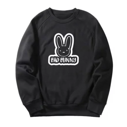 Bad Bunny White Logo Print Sweatshirt